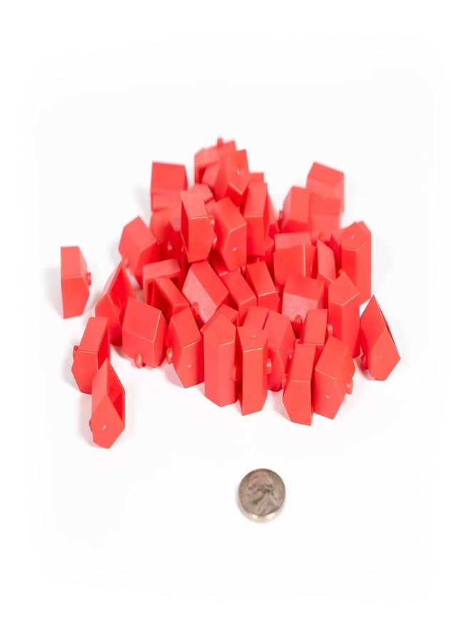 Morrison Games Plastic Hotels: Red Color Board Game Replacement Hotel (Colored Miniature Town & City Buildings, Board Game Playing Pieces) | 50 Pieces - Image 2